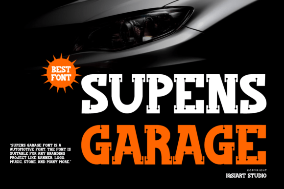 Supens Garage: A Bold Display Typeface for Web Design